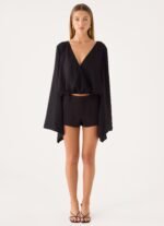 Orelia Long Sleeve Top - Black - Image 6