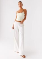 Oska Drawstring Pants - White - Image 3