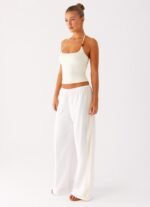 Oska Drawstring Pants - White - Image 2