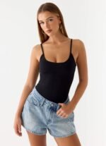 Owen A-Line Denim Shorts - Light Blue Wash - Image 3