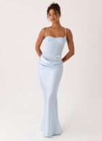 Peasella Maxi Dress - Blue - Image 8