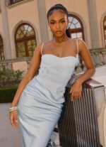 Peasella Maxi Dress - Blue - Image 4