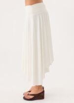 Perrie Asymmetrical Midi Skirt - Cloud Dancer - Image 7