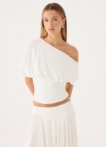 Perrie Asymmetrical Top - Cloud Dancer - Image 4