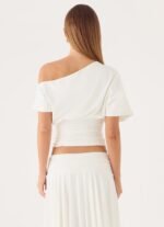 Perrie Asymmetrical Top - Cloud Dancer - Image 5