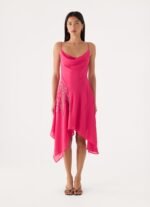 Pirama Beaded Midi Dress - Fuchsia - Image 2