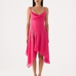 Pirama Beaded Midi Dress - Fuchsia
