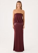 Posine Strapless Maxi Dress - Maroon