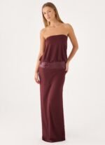 Posine Strapless Maxi Dress - Maroon - Image 6