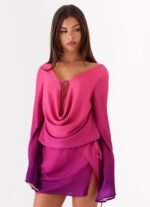 Rafaella Mini Dress - Fuchsia Violet Ombre - Image 5