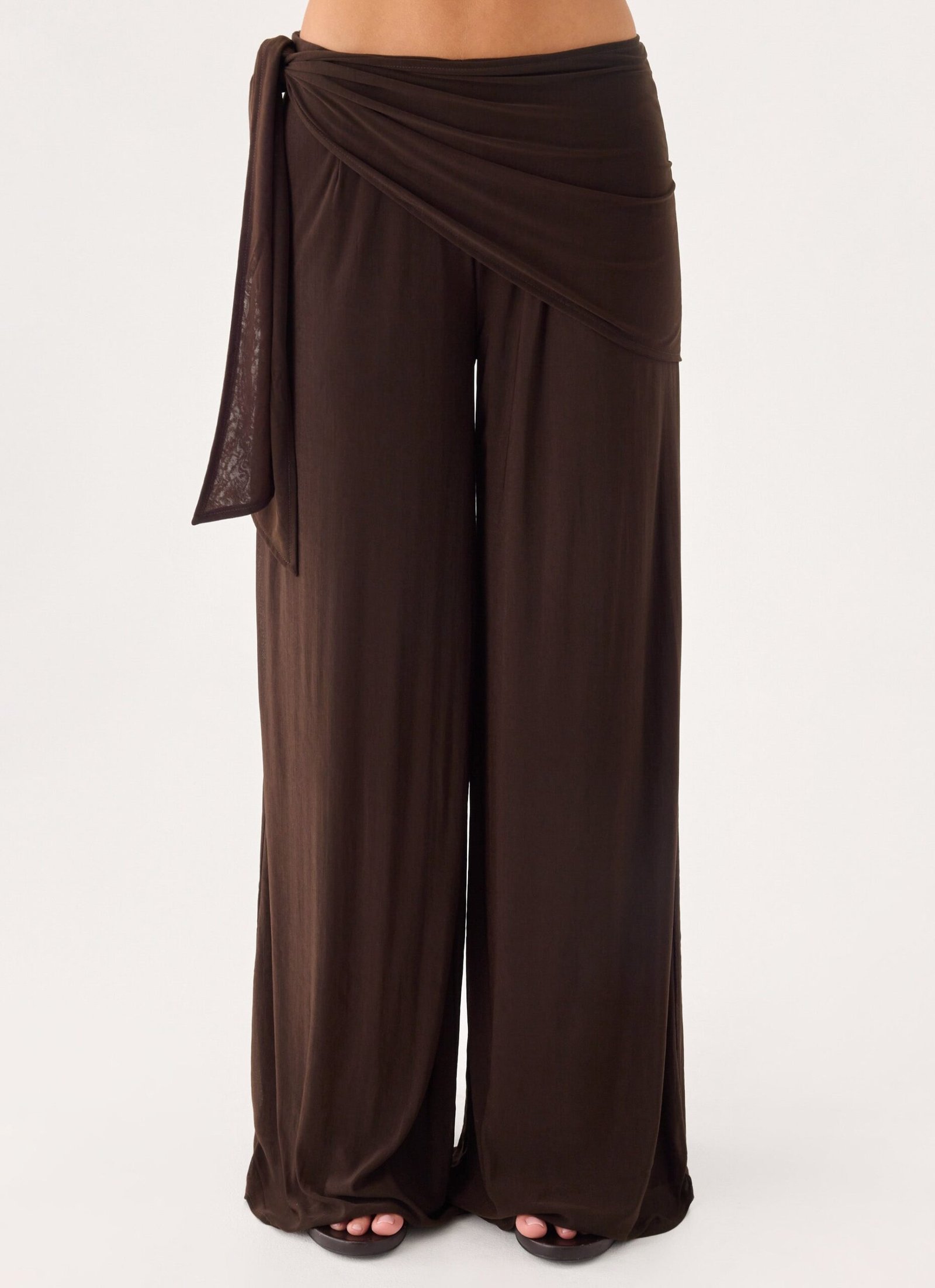 RiyanWaistScarfPantChocolate2.jpg Riyan Waist Scarf Pant - Chocolate - Image 1