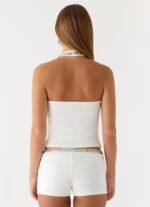 Rosmunda Beaded Mini Shorts - White - Image 6