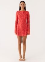 Sabella Mini Dress - Magenta Red Rose - Image 5