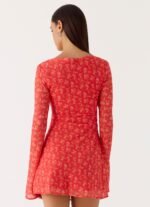 Sabella Mini Dress - Magenta Red Rose - Image 4