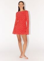 Sabella Mini Dress - Magenta Red Rose - Image 6