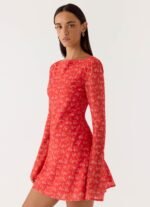 Sabella Mini Dress - Magenta Red Rose - Image 7