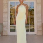 Samaria Halter Maxi Dress - Yellow