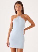 Samaria Halter Mini Dress - Mint - Image 2