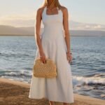 Sarrah Halter Midi Dress - Blue
