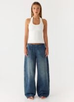 Seethal Low Rise Washed Denim Jeans - Mid Wash Blue - Image 3