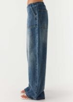 Seethal Low Rise Washed Denim Jeans - Mid Wash Blue - Image 4