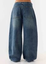 Seethal Low Rise Washed Denim Jeans - Mid Wash Blue - Image 5