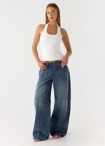 Seethal Low Rise Washed Denim Jeans - Mid Wash Blue - Image 6