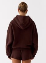 Signature Double Zip Up Hoodie - Chocolate - Image 5