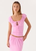 Small Moments Cap Sleeve Top - Pink - Image 2