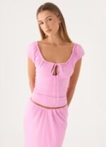Small Moments Cap Sleeve Top - Pink - Image 7