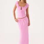 Small Moments Pleated Maxi Skirt - Pink