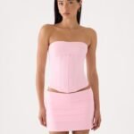 Super Model Crepe Corset Top - Pink