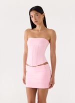 Super Model Crepe Corset Top - Pink - Image 6