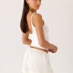 Tarina Lace Trim Mini Shorts - Ivory