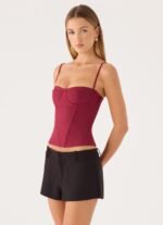 Tayana Corset Top - Merlot - Image 5