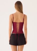 Tayana Corset Top - Merlot - Image 3