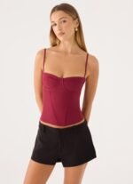 Tayana Corset Top - Merlot - Image 2