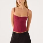 Tayana Corset Top - Merlot