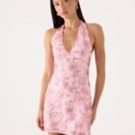 Undefeated Beaded Mini Dress - Pink