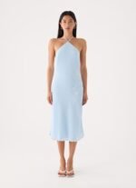 Valeska Beaded Midi Dress - Blue - Image 6