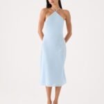 Valeska Beaded Midi Dress - Blue