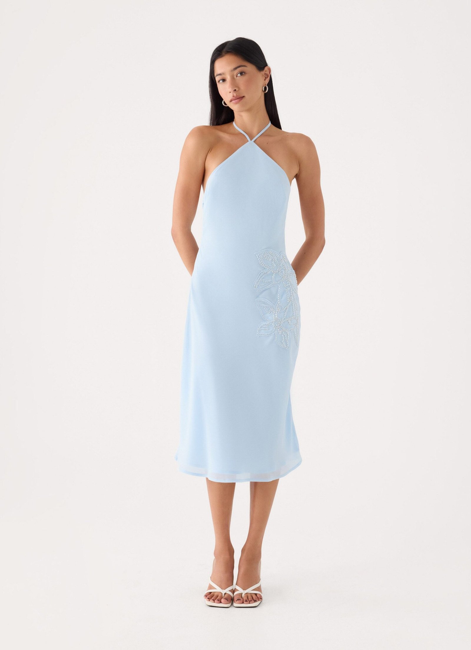 ValeskaBeadedMiniDressBlue5.jpg Valeska Beaded Midi Dress - Blue - Image 1