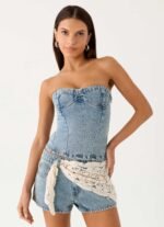 Vianna Denim Bustier Top - True Denim - Image 11