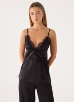 Winona Night Cami Top - Black - Image 2