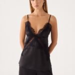 Winona Night Cami Top - Black