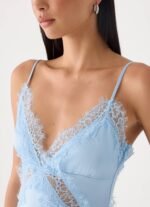Winona Night Slip Dress - Blue - Image 5