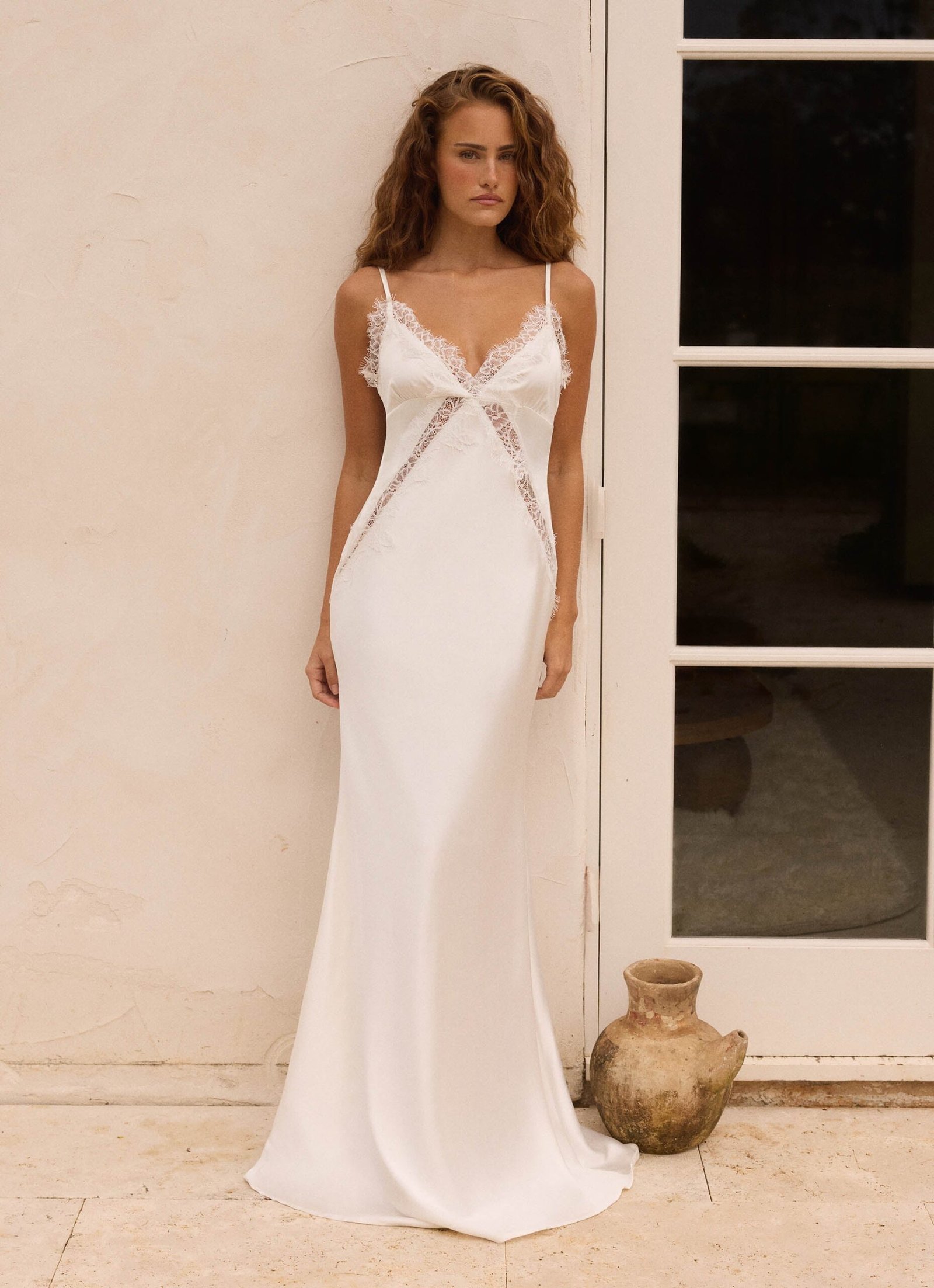 WinonaNightSlipDressWhiteCampaign3.jpg Winona Night Slip Dress - White - Image 1