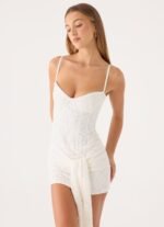 Xylo Lace Mini Dress - White - Image 6