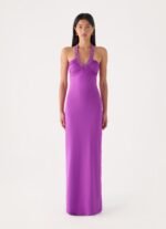 Yamila Beaded Strap Maxi Dress - Purple