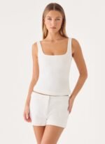 Yena Crepe Top - White